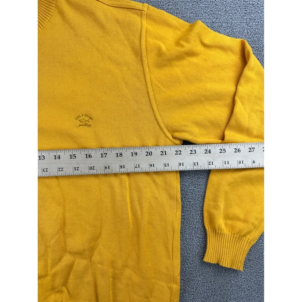 Paul & Shark Yachting Sweater Mens M Quarter Zip Yellow Watershed 100%‎ Cotton